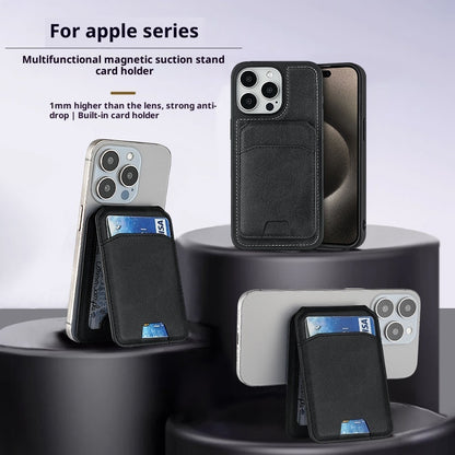 Mobile Phone Holder Card Bag With Multiple Pairs Of Suction Folding Function Magnetic Suction Card Cover